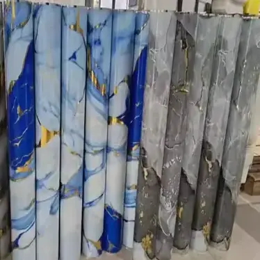 Golden Kub Stamping Marble Tshav Kub Hloov Zaj Duab Xis