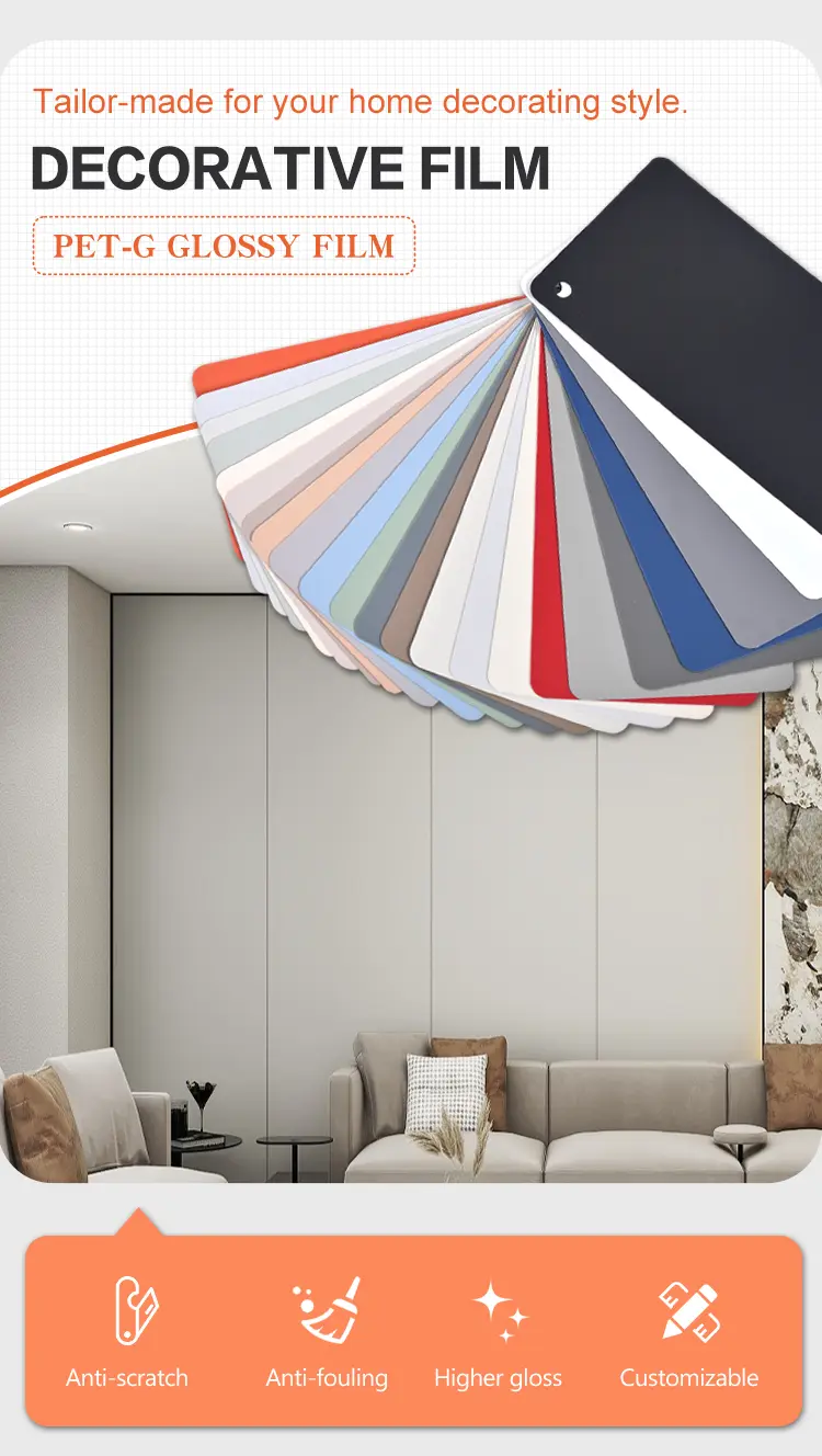 Satin Matte Pet Film Furniture Laminate Multiple Colors Satin Matte Pet Film Furniture Laminate Multiple Colors